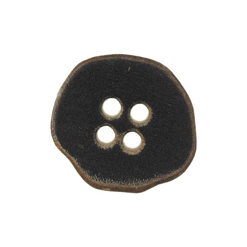 Irregular Polygonal Vintage Burnt Ochre Flat Horn Buttons 10pcs