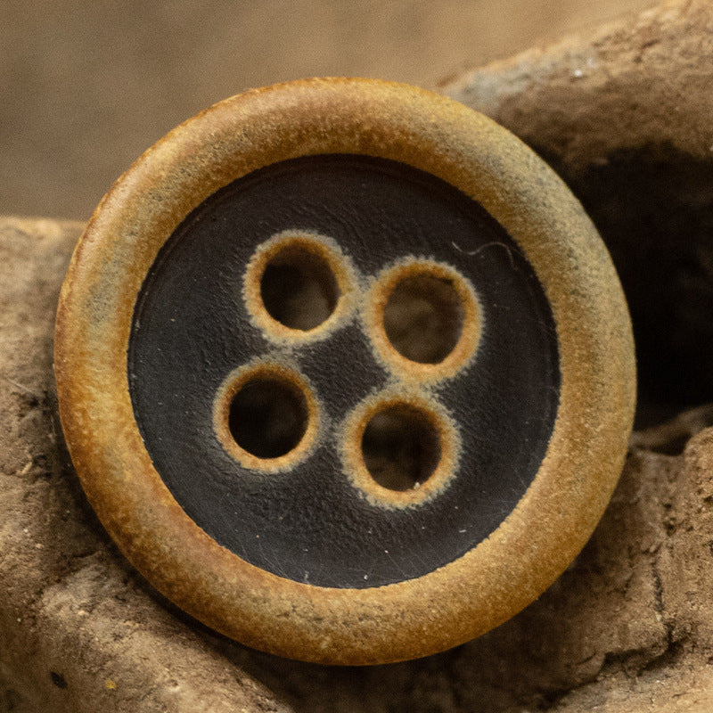 11.5mm Burnt Dark Coffee and Black Horn Buttons for Polo Shirts 10pcs Burnt Black