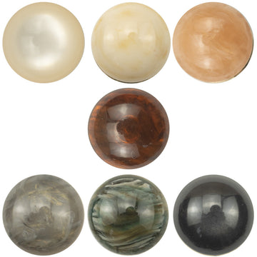 Round cheongsam buttons set, stone-marbled finishes with gold metal shanks, mixed colors