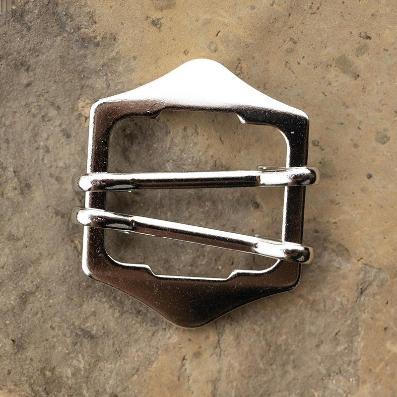Suit Vests Waistband Double-Needle Brass Buckle Adjustment Buttons 10pcs Silver 20mm