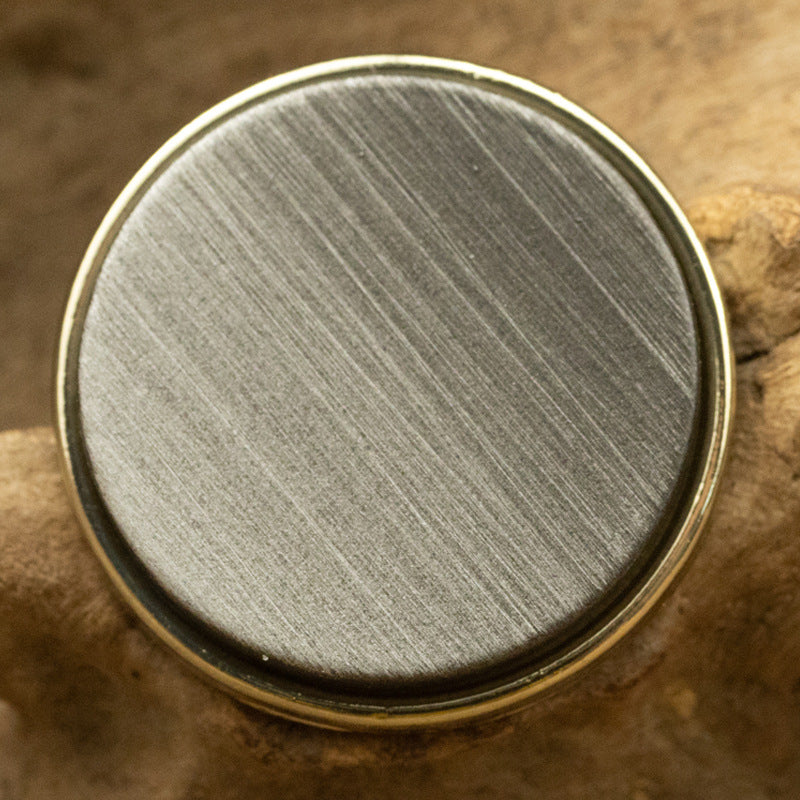 15–25 mm gradient resin metal button, dark gray face with gold rim
