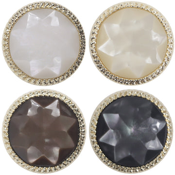 Goldene Spitzenkante Resin-Diamantknöpfe 18–23 mm, weiß, khaki, braun, schwarz (4er)