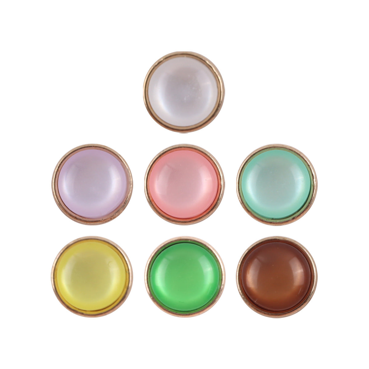 12.5mm resin buttons assortment: white, light purple, pink, mint, yellow, green, brown