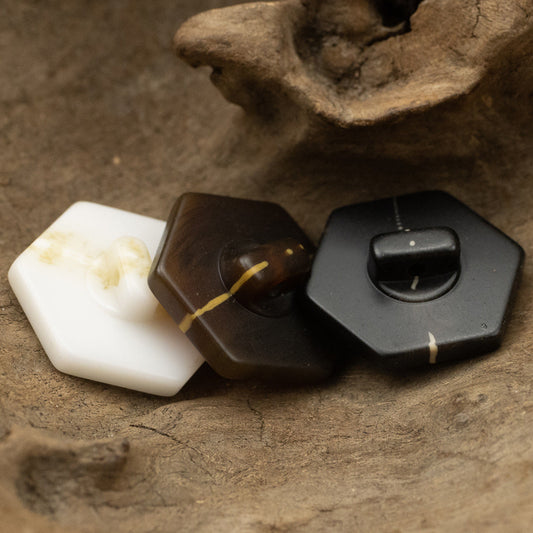 Diamond-Shaped Marble Texture Resin Shank Buttons for Luxury Clothing 6pcs