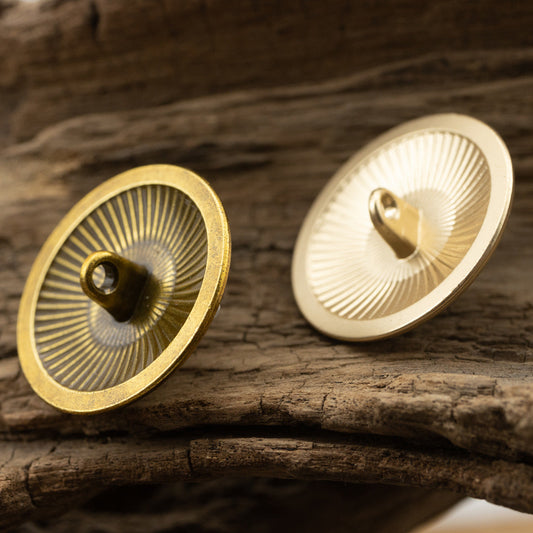 Fog Gold Pearl and Diamond-Inlaid Metal Button with Shank 10pcs