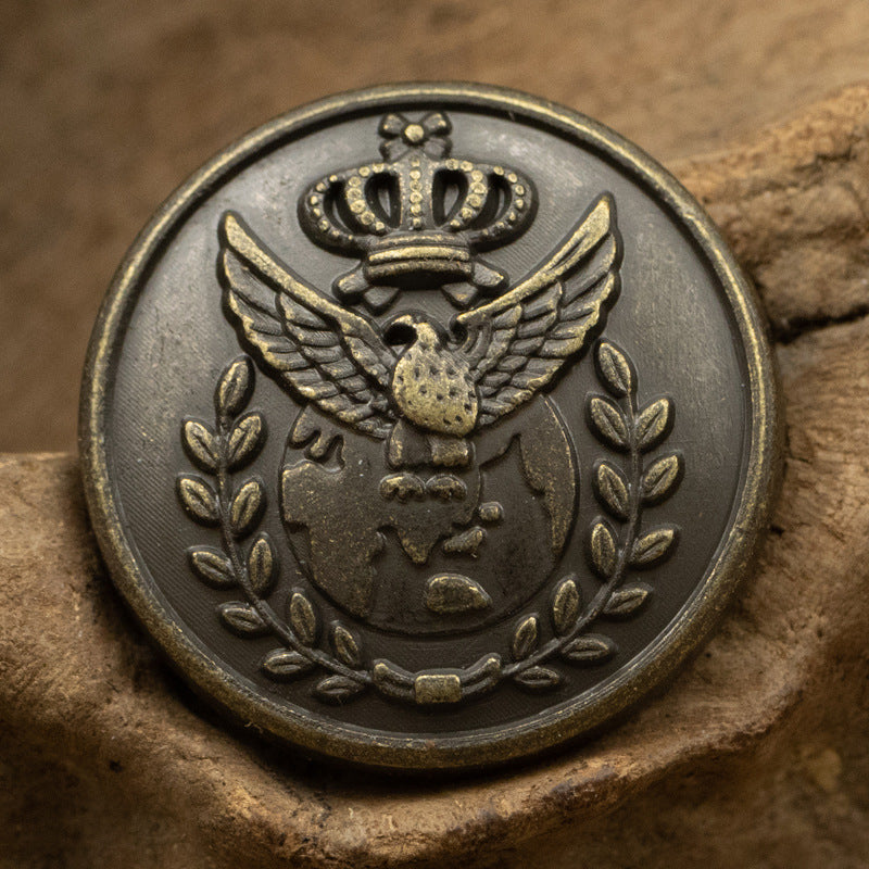 American Navy Style Bronze Metal Buttons with Eagle Lion Crown 10pcs Eagle