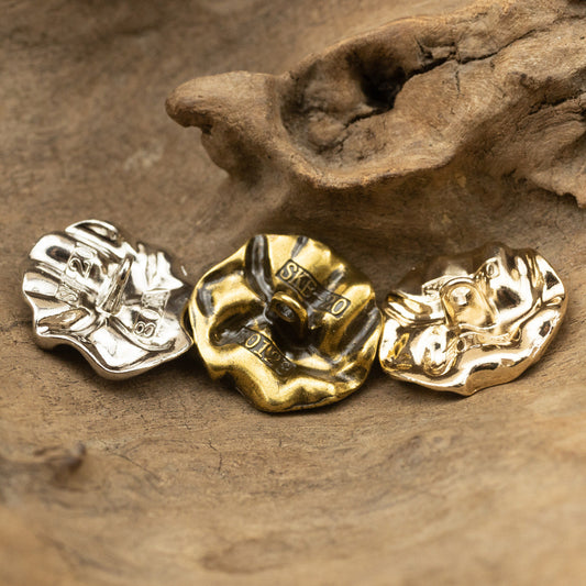 Irregular Surface Wave-Patterned Metal Button with Shank 10pcs