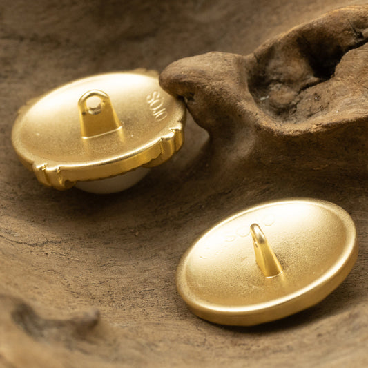 25mm Misty Gold Pearl Metal Button for Luxury Coats 5pcs