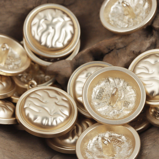 Golden Bronze Irregular Gully Texture Metal Button with Handle 10pcs Gold
