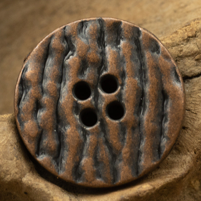 Vintage Antiqued Bronze Copper Red Metal Buttons for Workwear 10pcs Copper Red