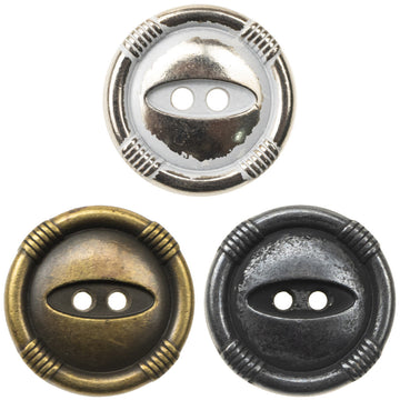 Vintage cat’s eye metal buttons, bronze, white silver, and black nickel (10 pcs)
