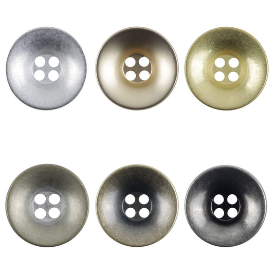Bronze Bowl-Shaped Metal Buttons for Retro Trendy Overcoats 10pcs