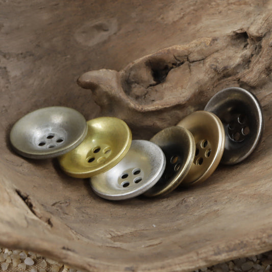 Bronze Bowl-Shaped Metal Buttons for Retro Trendy Overcoats 10pcs