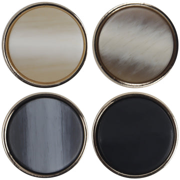 Gold-tone base shank buttons set, beige, coffee, deep gray, and black (10pcs)