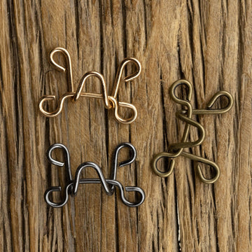 Antik Bronze Messing Hakenknöpfe für Windbreaker-Kragen, Set mit 10 Stück