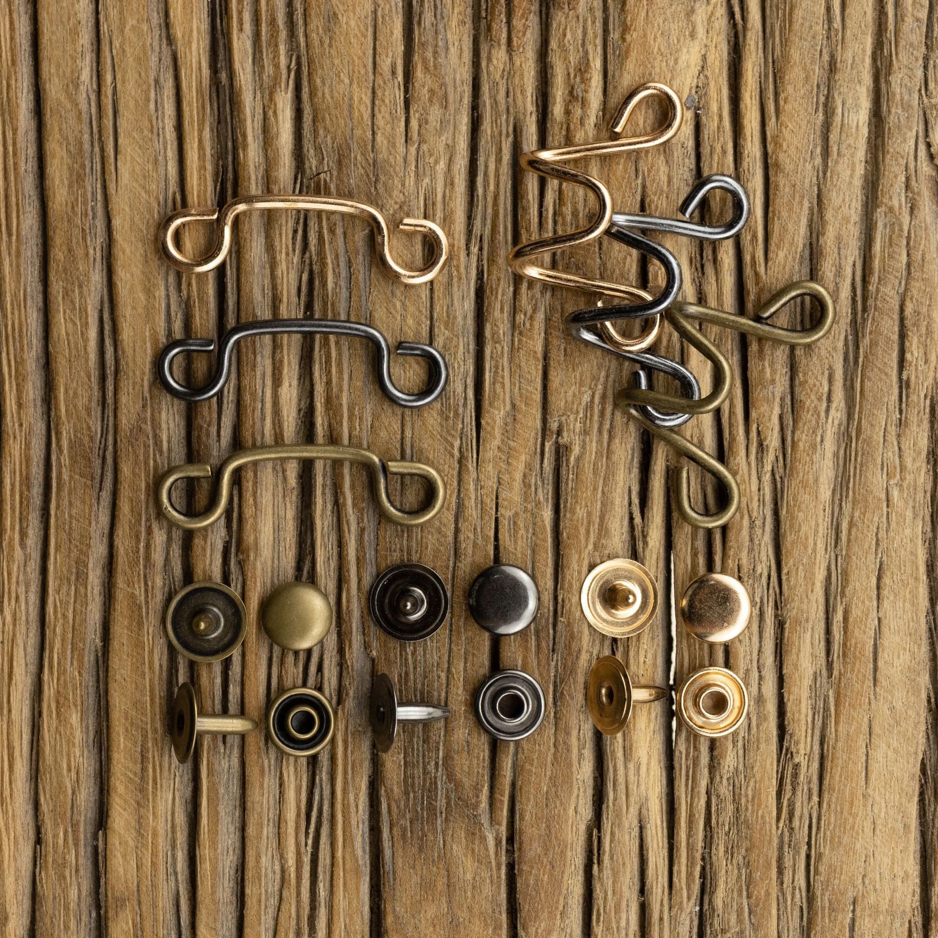 Hakenknöpfe für Windbreaker-Kragen mit Druckknopf-Rückseite, antik Bronze
