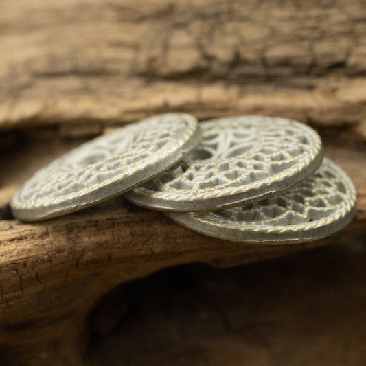 23MM Hollow Antique Tin Bronze Metal Decorative Button 6PCS