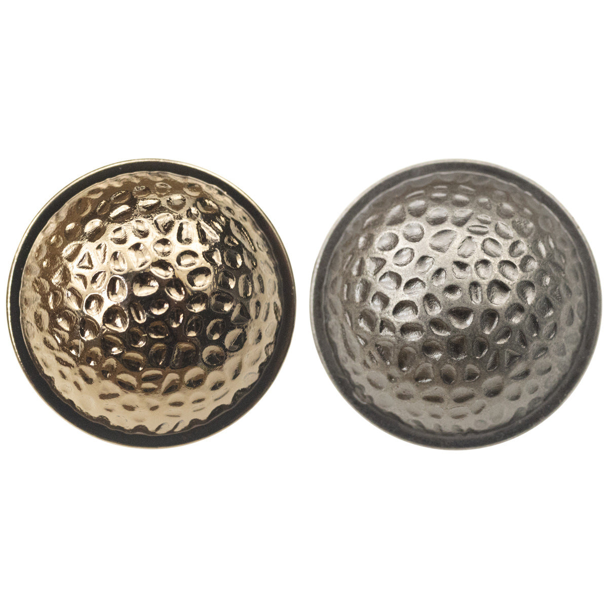 Mushroom-shank metal buttons, gold & silver, for denim jackets (10 pcs)
