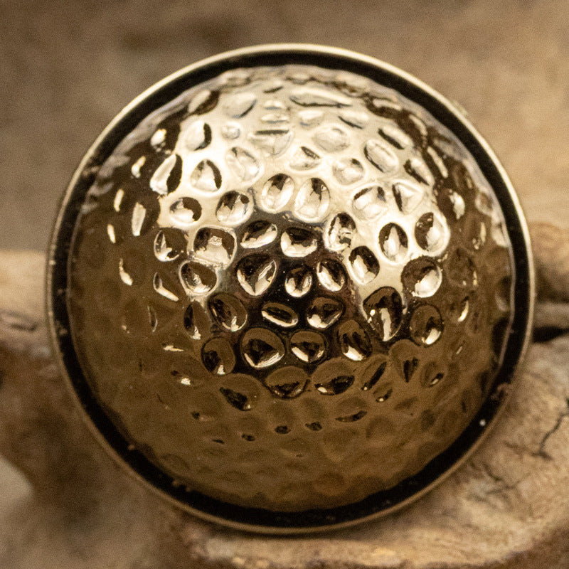 Gold mushroom-texture metal button, round hammered finish for denim jacket