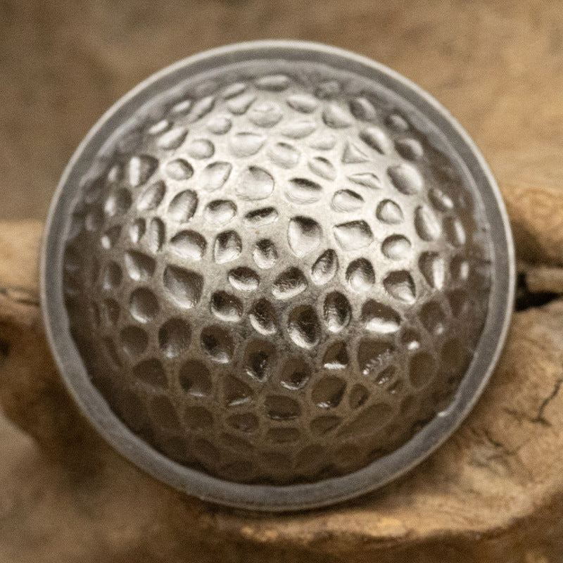 Silver mushroom-texture metal button, round hammered finish for denim jacket