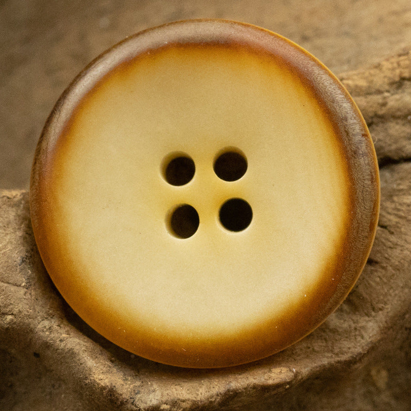 Burnt Yellow Natural Fruit Buttons for Retro Linen Shirts 10pcs Light