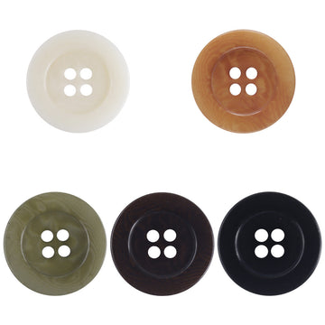 Natural tagua nut shirt buttons, beige, orange, green, brown & black, 4-hole design