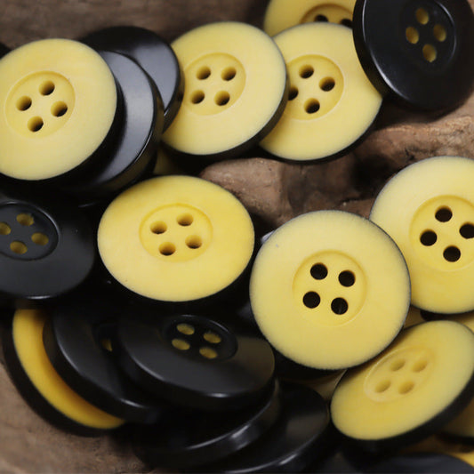 Matte Magenta,Turquoise,Yellow,Black Natural Fruit Buttons 10pcs Yellow