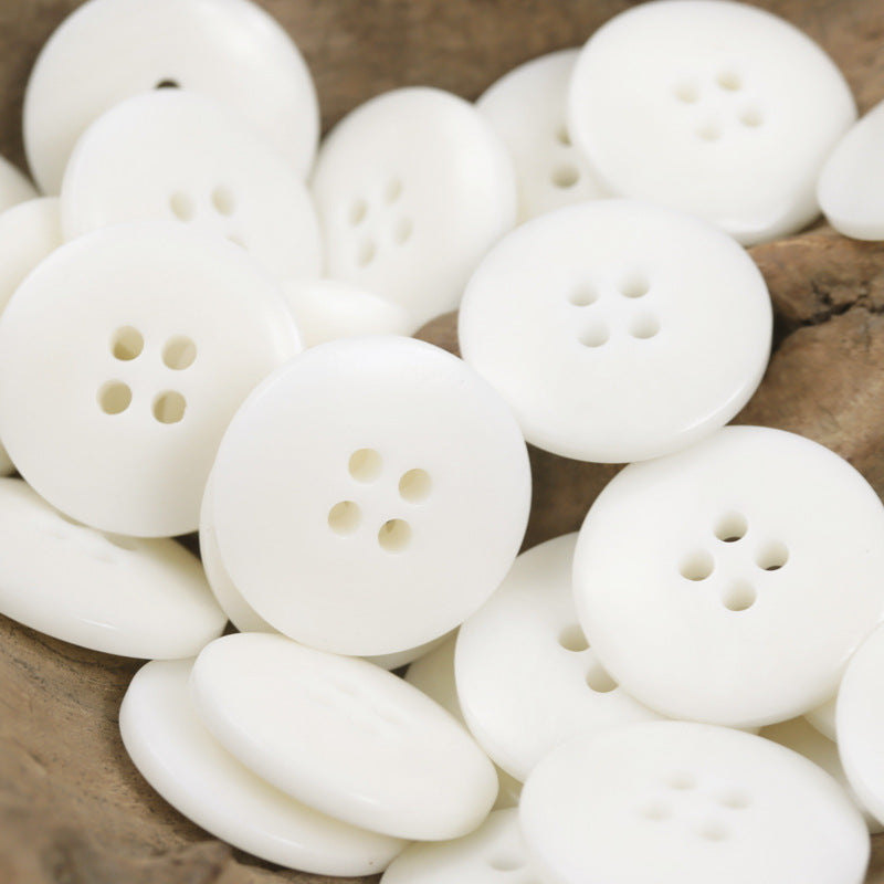 Weiße Palm fruit buttons, runde 4-Loch Knöpfe, mehrere Stück im Set