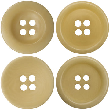Lotsofbuttons light yellow 4-hole fruit button, flat front view, 15–20mm