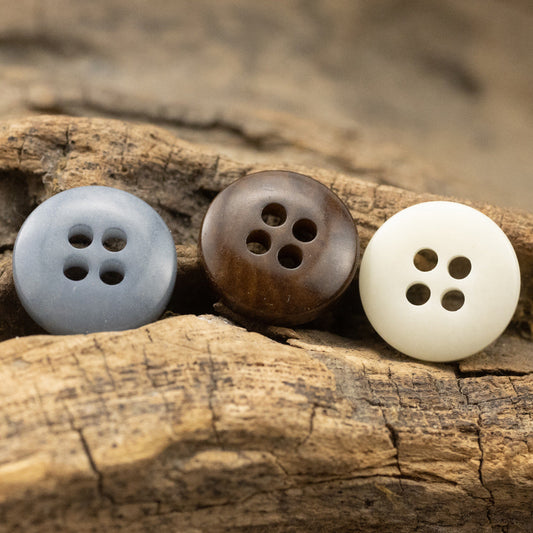11.5mm Round Tagut Nut Buttons for Light Blue Polo Shirts -20pcs