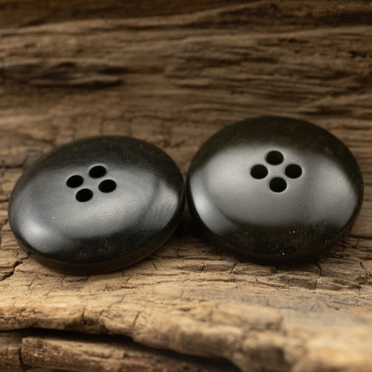 Burnt Dark Green 4-Hole Corozo Tagut Nut Buttons 10pcs
