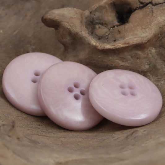 Round Light Pink Natural Corozo Tagua Nut Buttons 10pcs