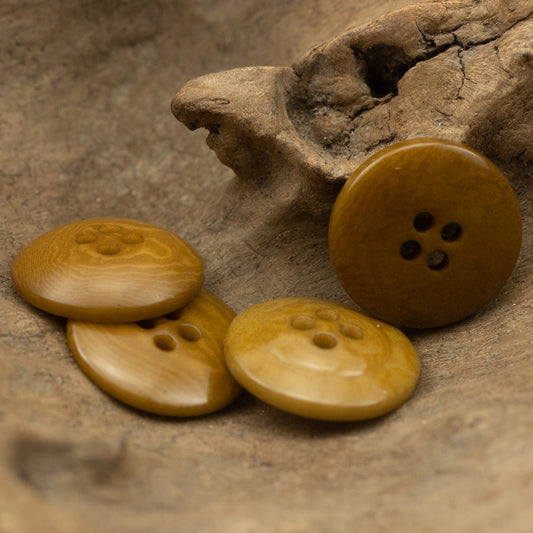 15-20mm Khaki Yellow Sustainable Fruit Buttons for Cardigans 10pcs