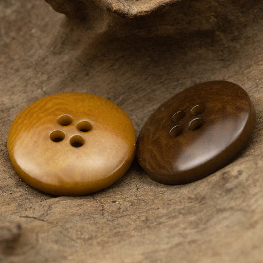 Brown Carved Cloud Tagut Nut Buttons for Japanese Kendo Uniforms 10pcs