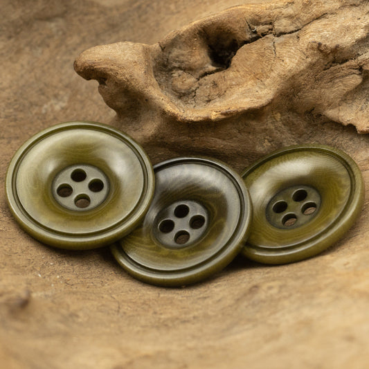 23mm Military Green Wide-Edged Four-Hole Fruit Button 10pcs