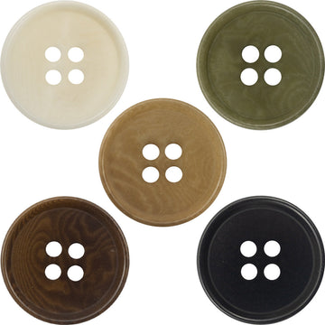 Round 4-hole tagut nut buttons: white, coffee, green, brown, black, 10 pcs