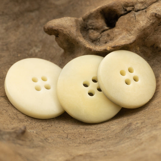 Vintage Matte Dark Green and Beige Color-Printed Fruit Buttons 5pcs
