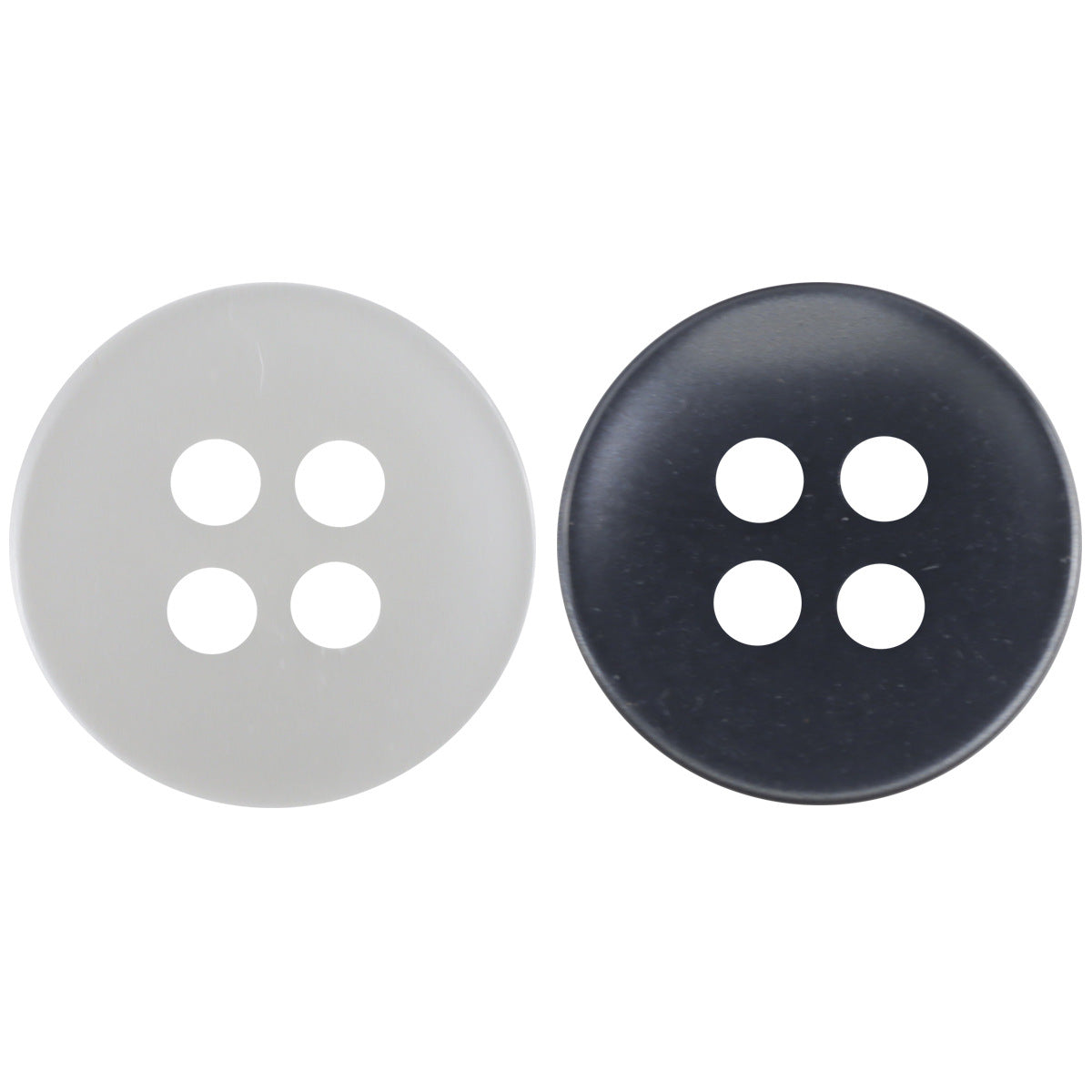Runde Resin-Knöpfe, dunkelgrau und weiß, mit 4 Befestigungslöchern, 12,5 mm