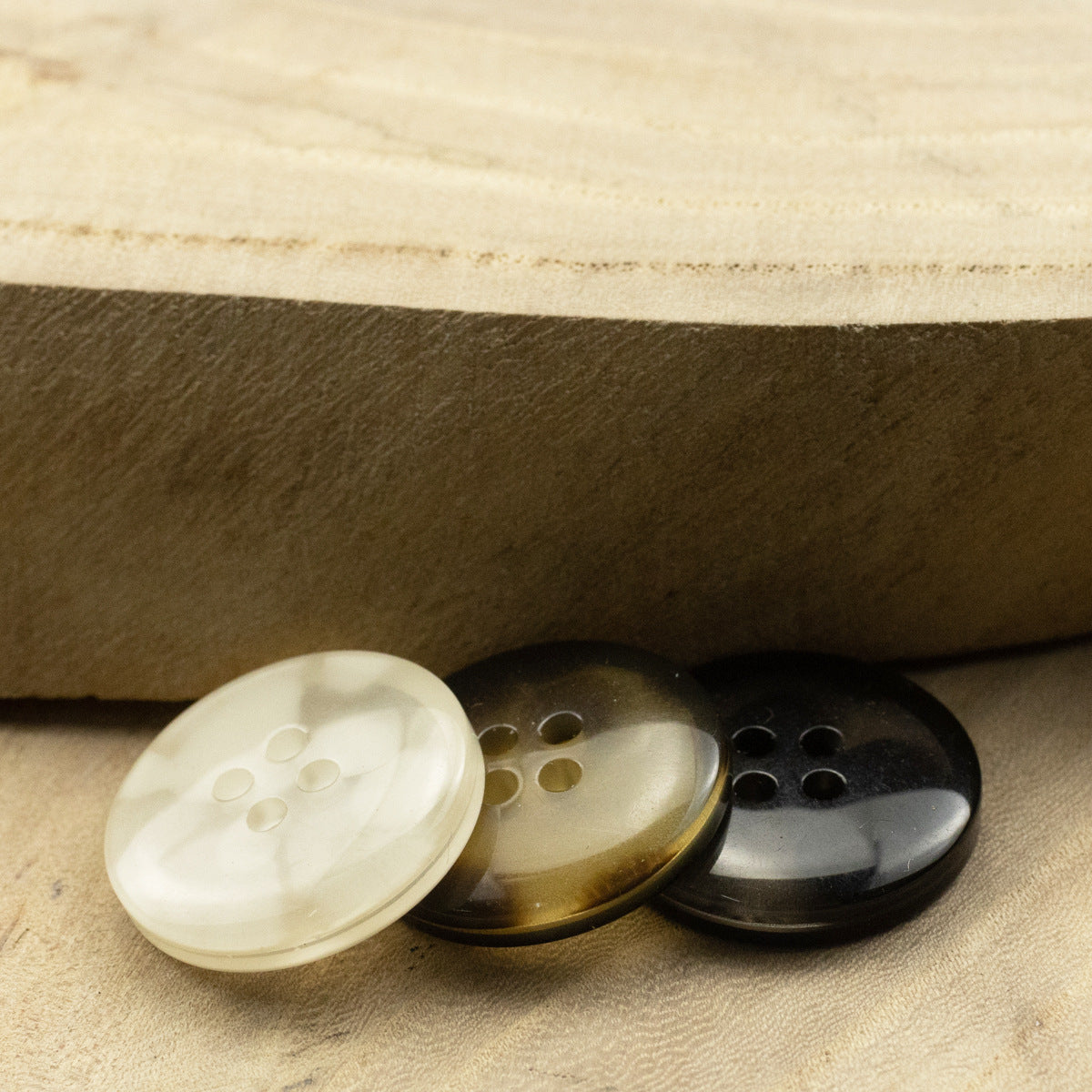 Translucent White and Black Resin Buttons for Sweater Cardigans 30pcs