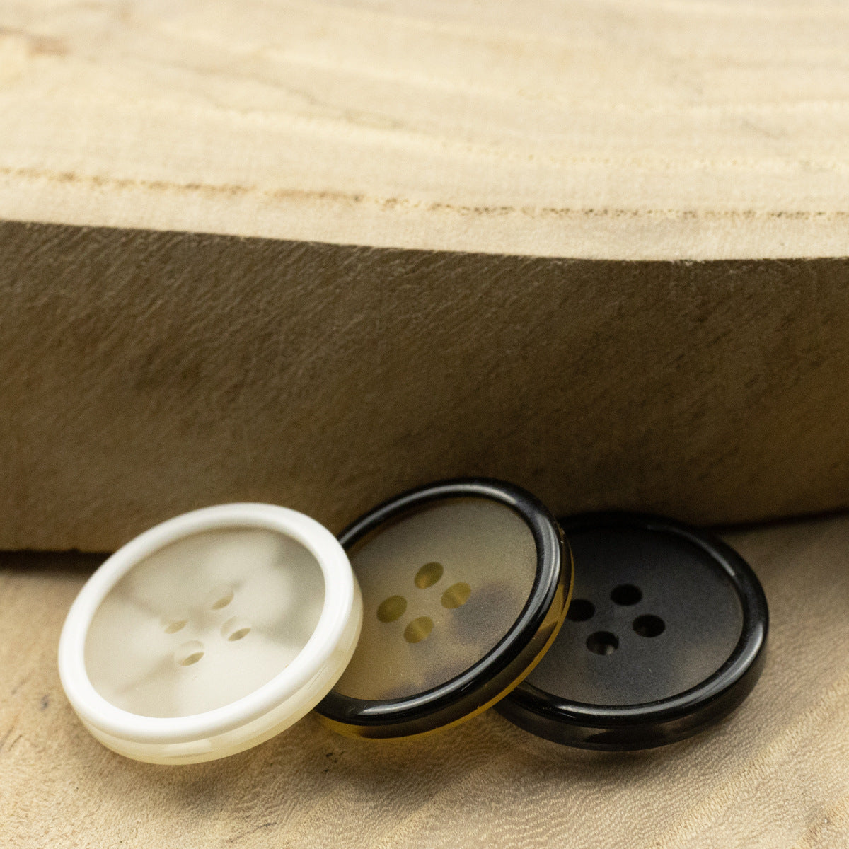 Translucent White and Black Resin Buttons for Sweater Cardigans 30pcs