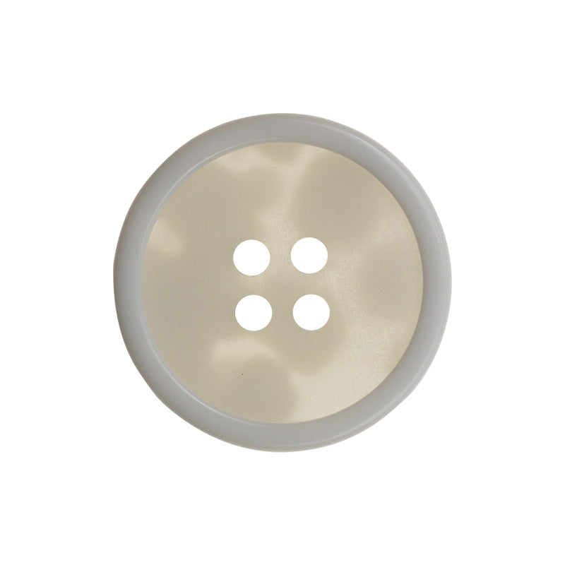 Translucent White and Black Resin Buttons for Sweater Cardigans 30pcs White