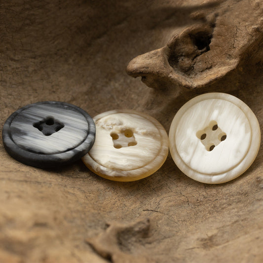 Wood Grain Resin Buttons Phoenix Groove Design for Linen Shirts 30pcs