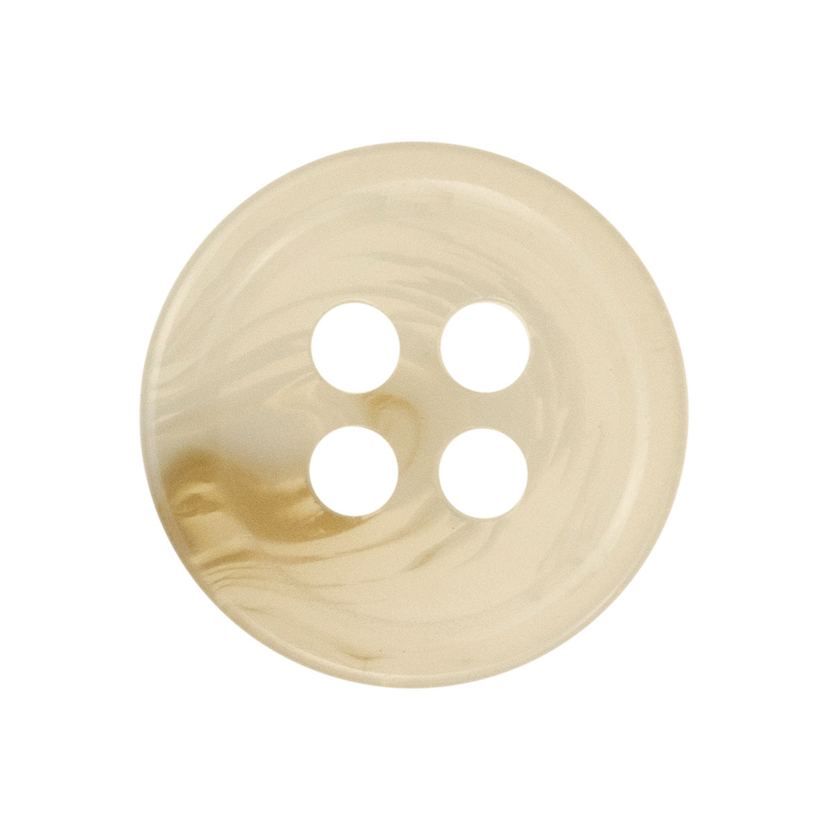 Beiger transluzenter Resin-Knopf mit 4 Löchern, glänzende Oberfläche