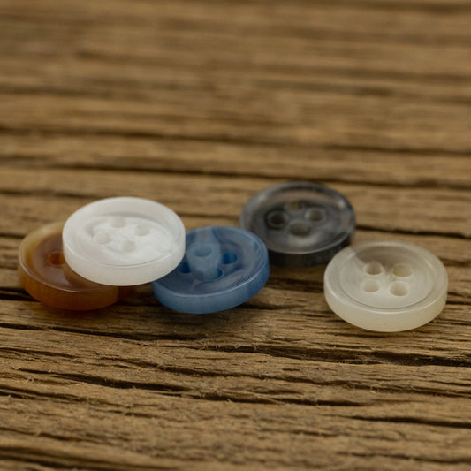 Shiny Translucent Colored Resin Shirt Buttons 100 Pack