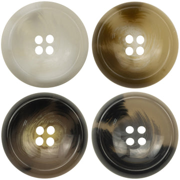 Round 4-hole resin suit buttons (20 pcs) in white/green/brown/black