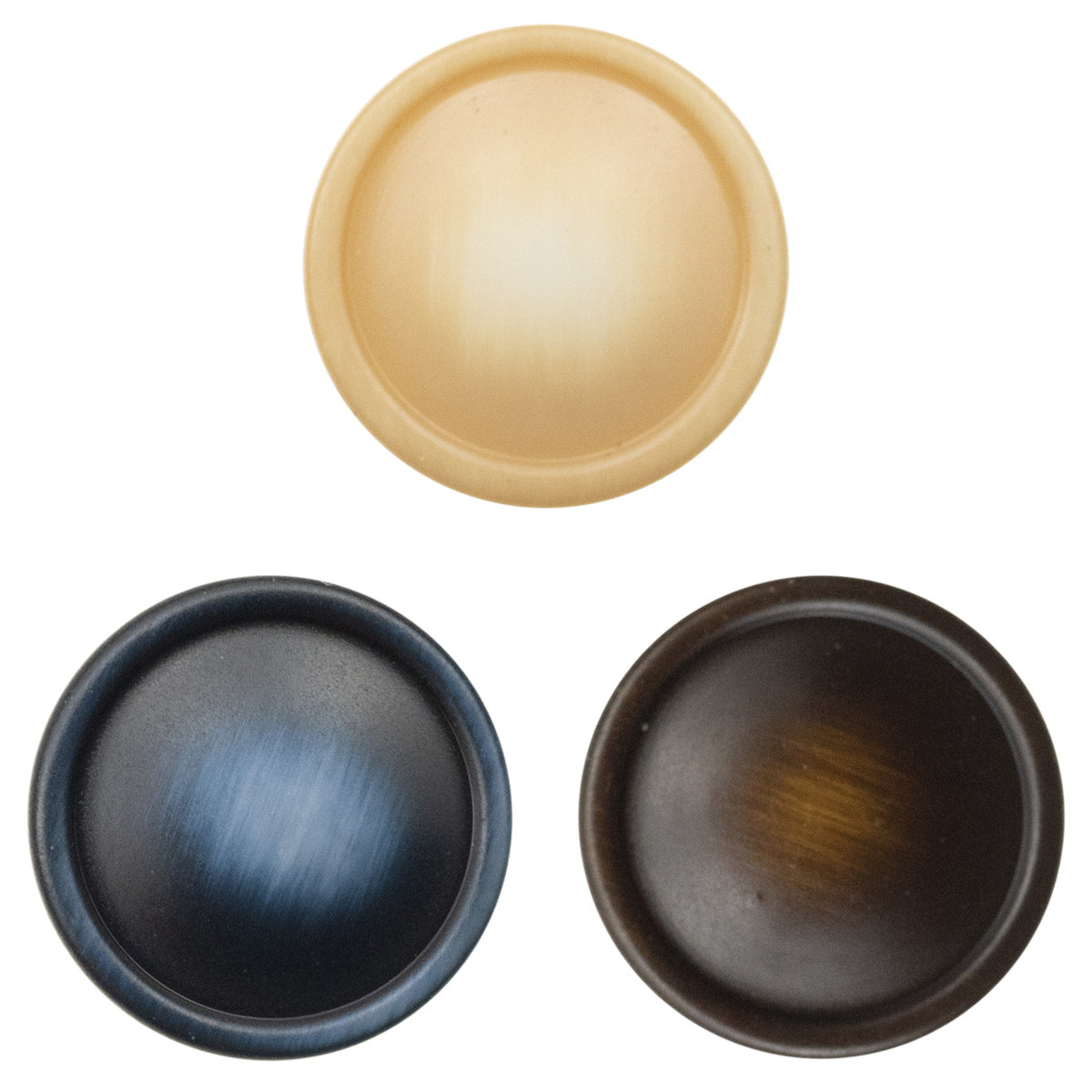 11.5mm resin shirt buttons with shank, three colors: light yellow, blue, dark brown