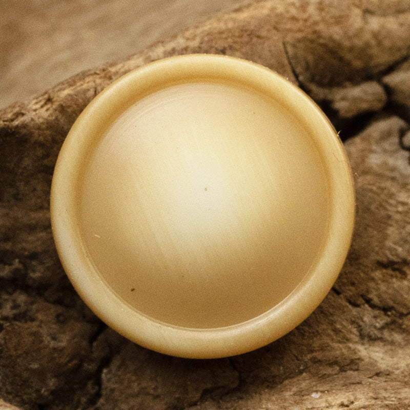 11.5mm resin shirt button with shank, light yellow oval top, glossy finish