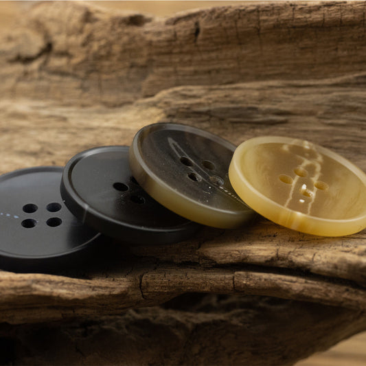 Coffee Colored Round Resin Buttons for Coats Workwear Uniform - 30pcs