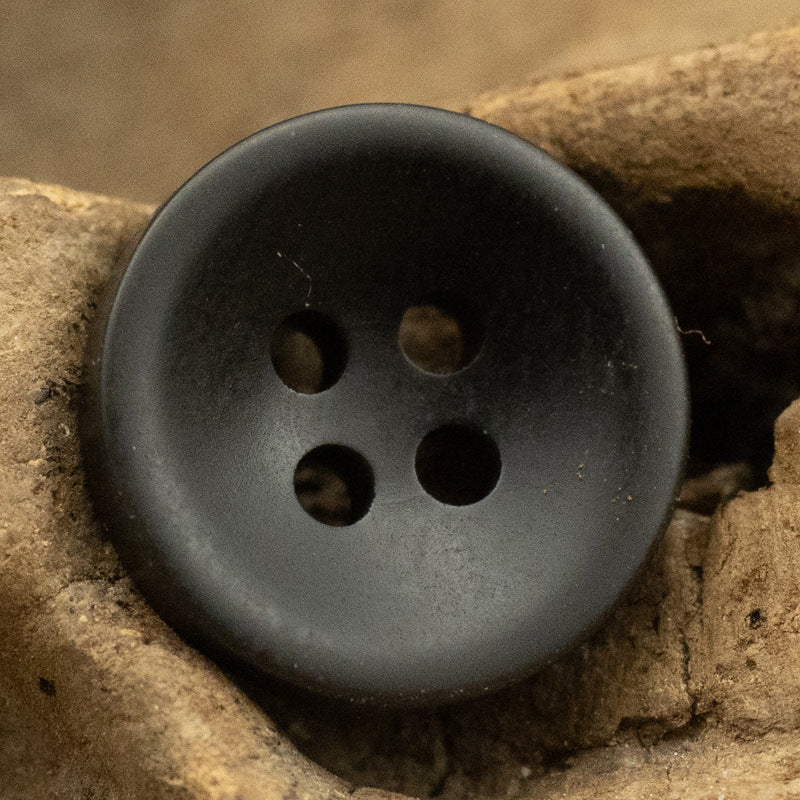 Black 4-hole resin bowl button, matte finish