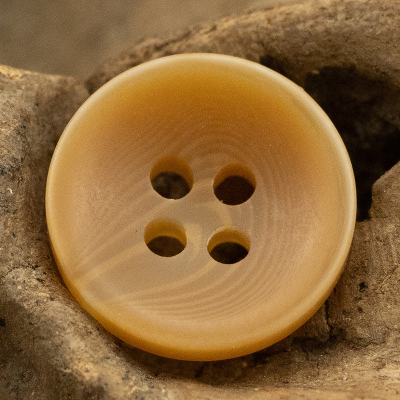 Light khaki 4-hole resin bowl button, matte finish